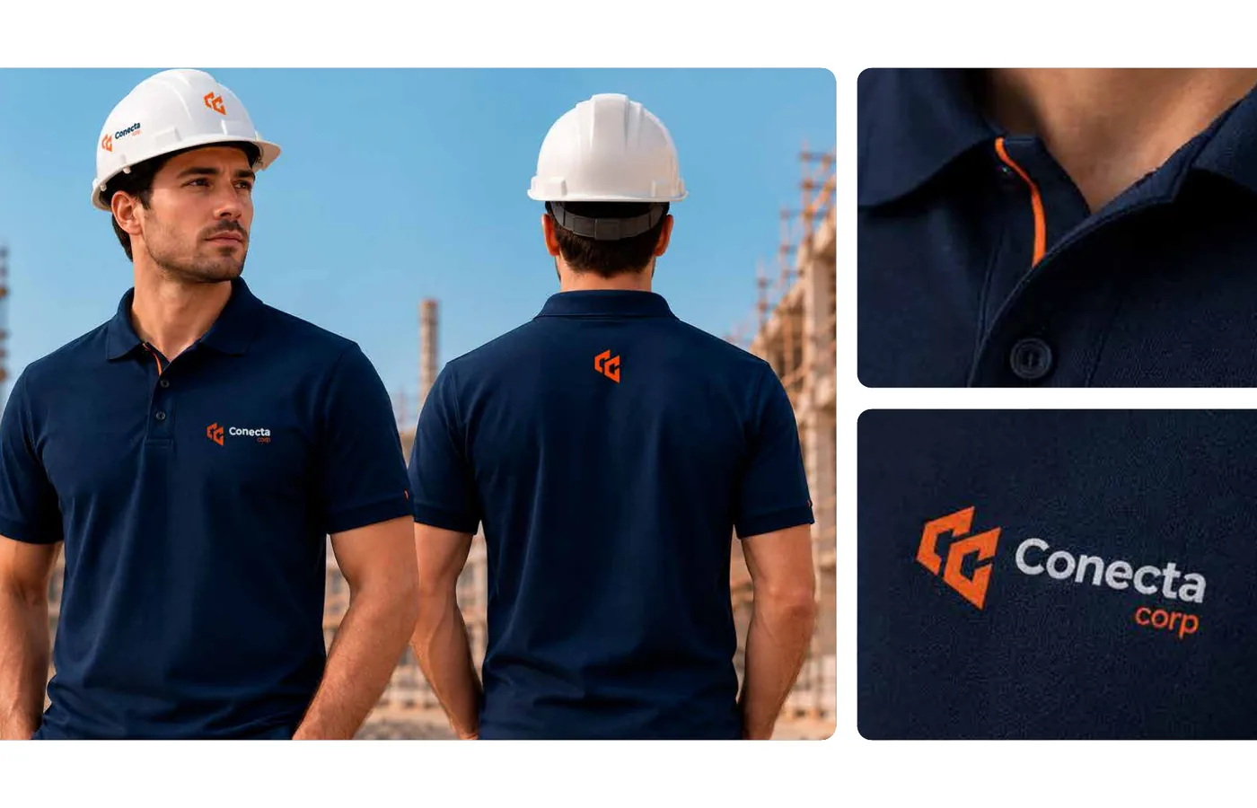 Equipe Conecta Corp em ambiente de obra